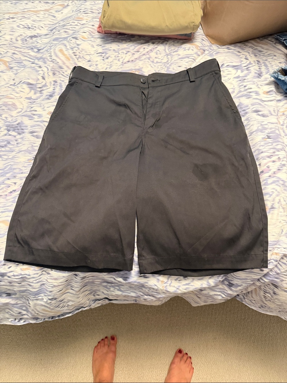 Nike Men's Black Flat-Front Shorts